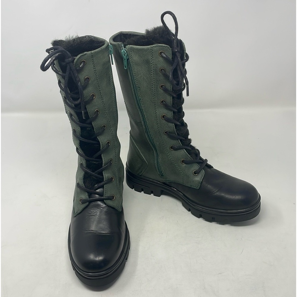 Eric Michael Leather Colorblock Combat Boots - image 1